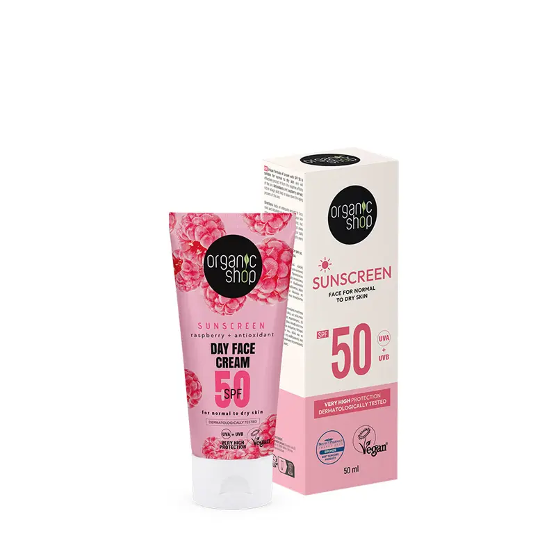 Natura Siberica Organic Shop Αντηλιακή Κρέμα Προσώπου με SPF50 για Κανονική-Ξηρή-Ευαίσθητη Επιδερμίδα, 50 ml