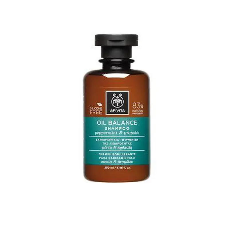 Apivita Shampoo Oily Balance, Σαμπουάν για την Ρύθμιση της Λιπαρότητας με Μέντα & Πρόπολη, 250ml