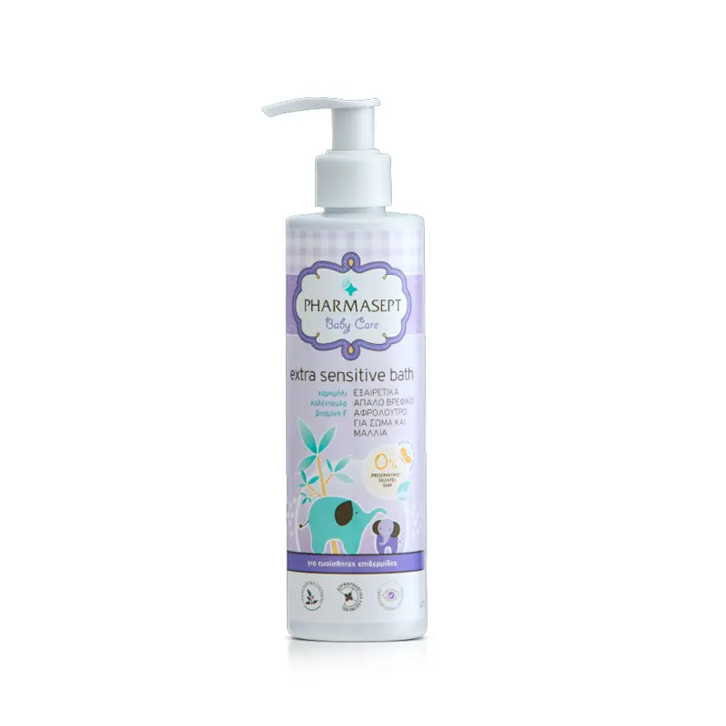 Pharmasept Baby Care Extra Sensitive Bath, Εξαιρετικά απαλό αφρόλουτρο για σώμα και μαλλιά, 250ml