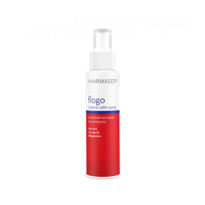 Pharmasept Flogo Instant Calm Spray, Spray για πρόσωπο και σώμα με συστατικά που προσφέρουν αίσθηση ανακούφισης από ερεθισμούς, κοκκινίλες, αίσθημα κνησμού & επιφανειακά εγκαύματα, 100ml