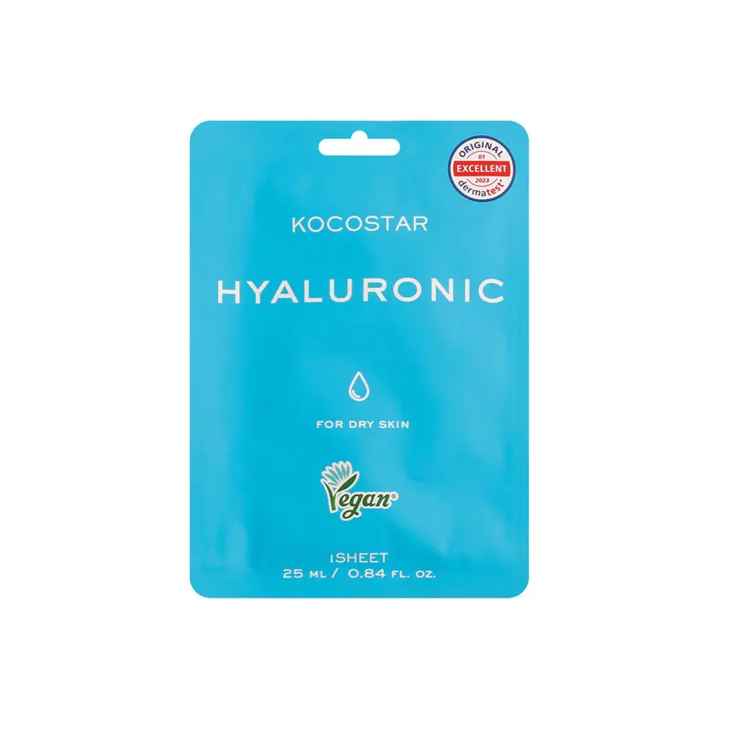 Kocostar Hyaluronic Face Mask, Με 6 είδη υαλουρονικού οξέος για ξηρό δέρμα, 1 τεμάχιο
