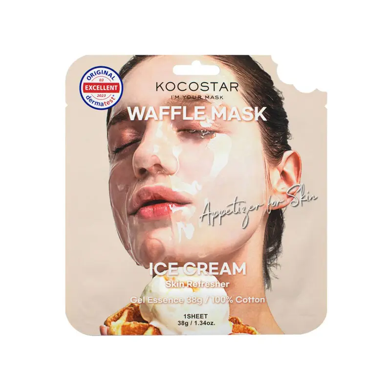 Kocostar Waffle Mask Ice Cream, Καταπραϋντική δράση για ευαίσθητες επιδερμίδες, 1 τεμάχιο