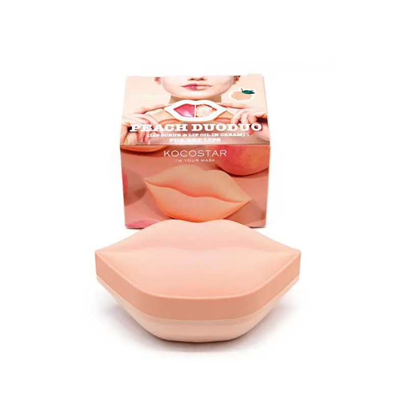 Kocostar Peach DuoDuo Lip Scrub & Lip Oil in Cream, Περιποίηση για απαλά και ενυδατωμένα χείλη, 23ml / 20ml