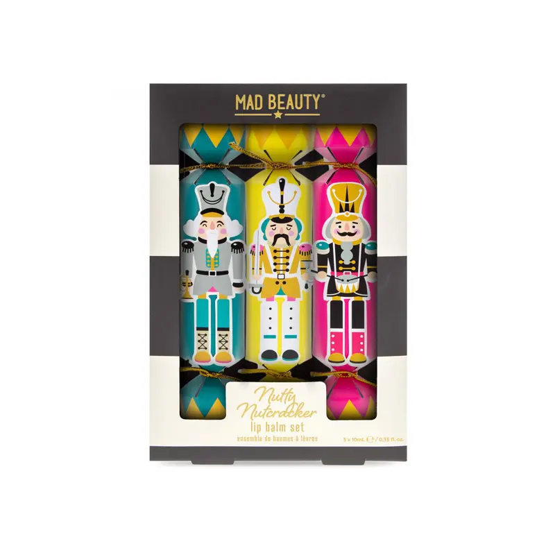 Mad Beauty Nutty Nutcracker Lip Balm Set, 3x10ml
