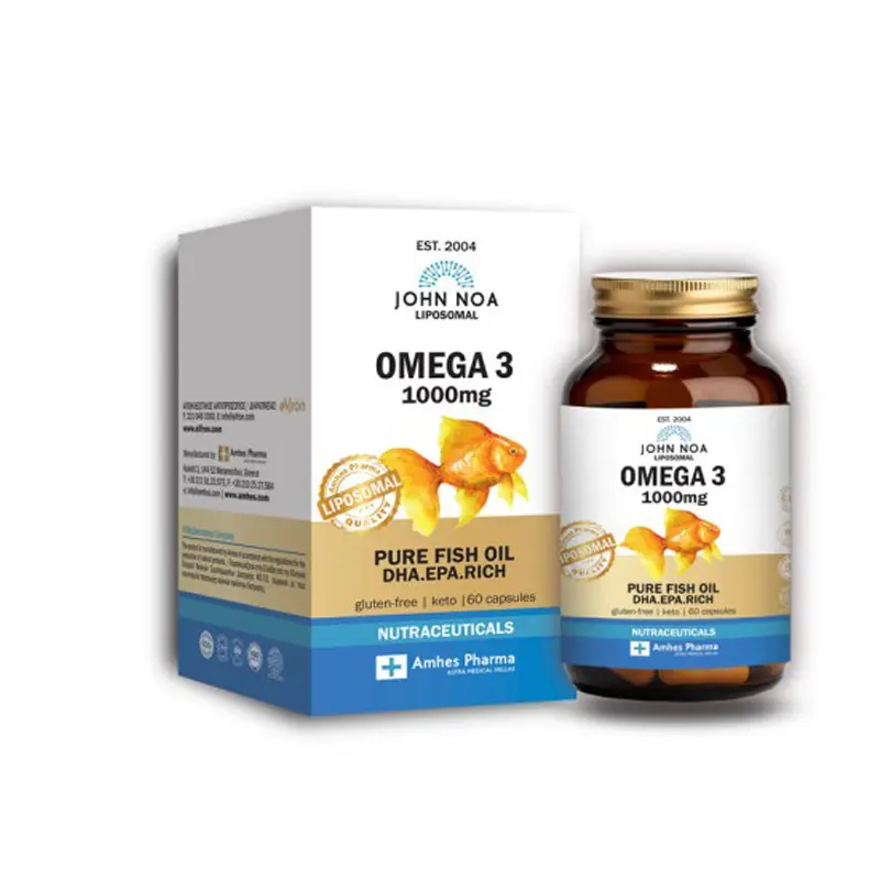 John Noa Omega 3 Pure Fish Oil Λιποσωμιακή Φόρμουλα, 60 soft caps