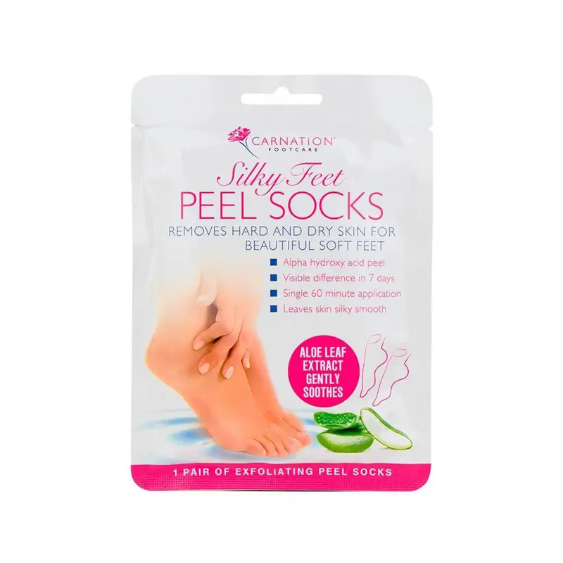Carnation Silky Feet Peel Socks, Μοναδική φόρμουλα που αφαιρεί τα νεκρά δερματικά κύτταρα των ποδιών, 1 ζεύγος