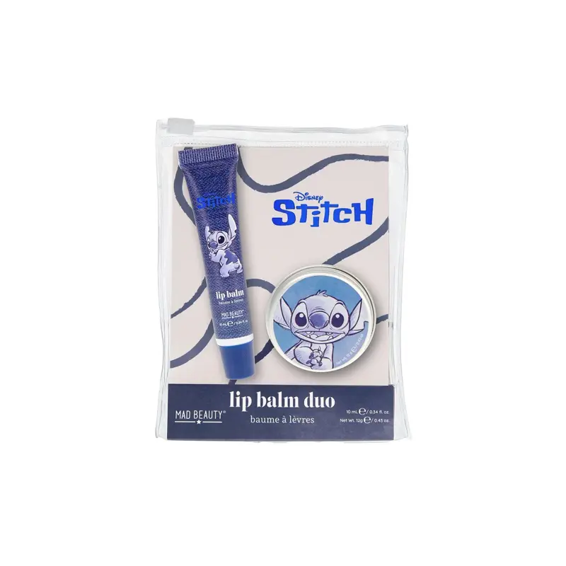 Mad Beauty Stitch Denim Lip Balm Duo, 1 x 10ml &1 x12gr