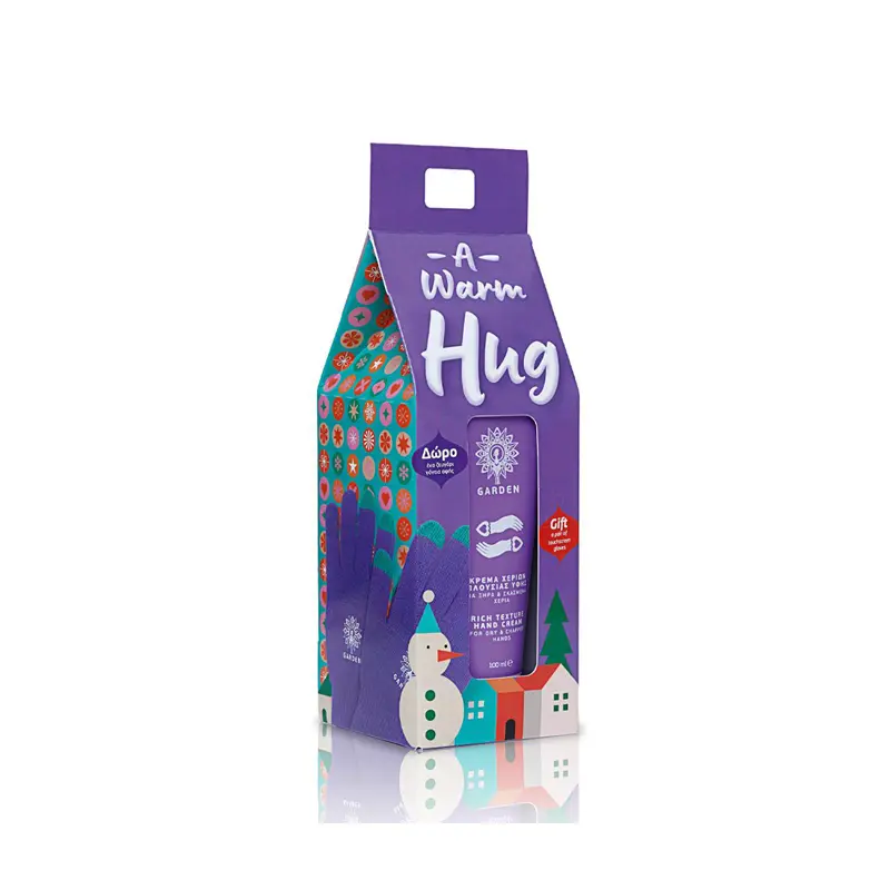 Garden A Warm Hug Festive Set, Rich Texture Hand Cream 100ml & Purple Touchscreen Gloves, Εορταστικό Σετ Περιποίησης Χεριών