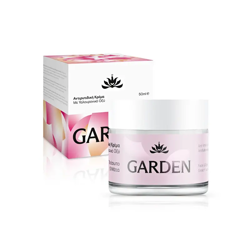 Garden Αντιρυτιδική Κρέμα με υαλουρονικό οξύ, για πρόσωπο και μάτια, 50ml