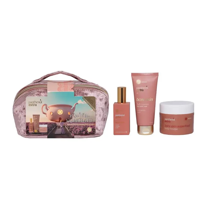 Panthenol Extra Beauty in Wonderland Bare Skin, Eau de Toilette 50ml & 3in1 cleanser 100ml & Body Mousse 100ml