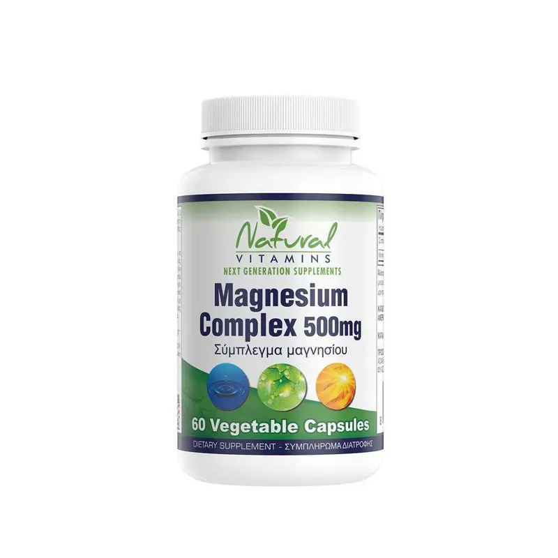 Natural Vitamins Magnesium Complex, Σύμπλεγμα Μαγνησίου 500mg, 60 κάψουλες