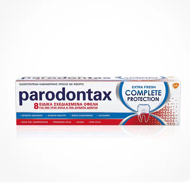 Parodontax Complete Protection Extra Fresh, για υγιή ούλα & γερά δόντια, με δροσερή γεύση μέντας, 75ml