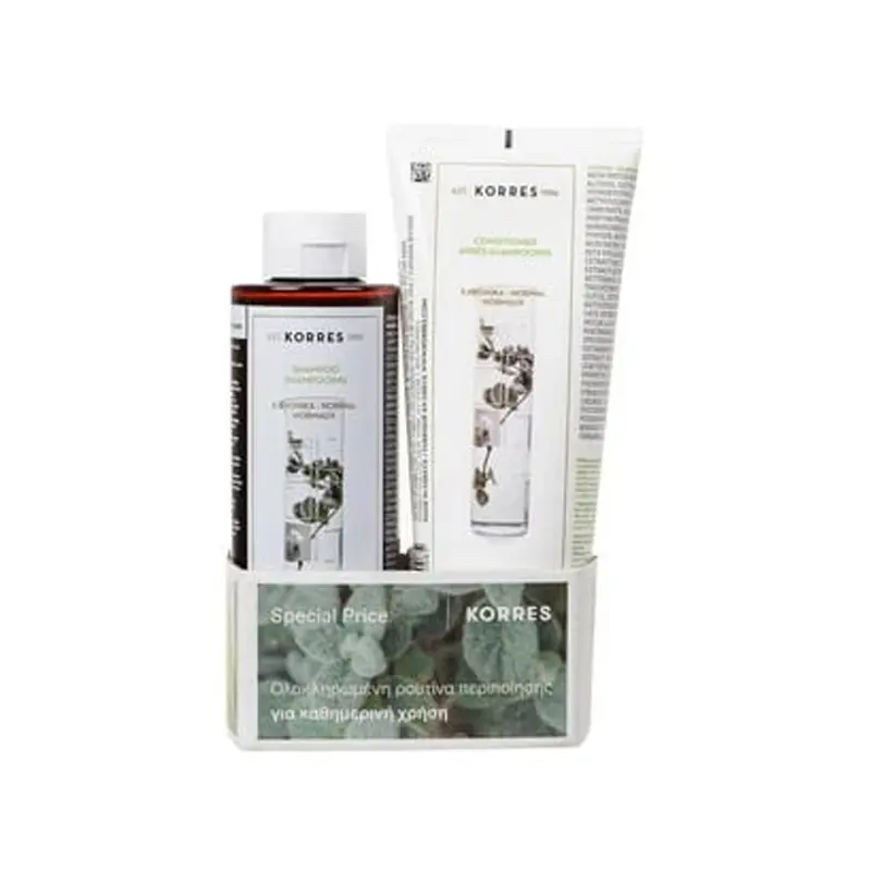 Korres Shampoo & Conditioner με Αλόη + Δίκταμο, Σετ Σαμπουάν + Μαλακτική Κρέμα Για Κανονικά Μαλλιά, 250ml/200ml
