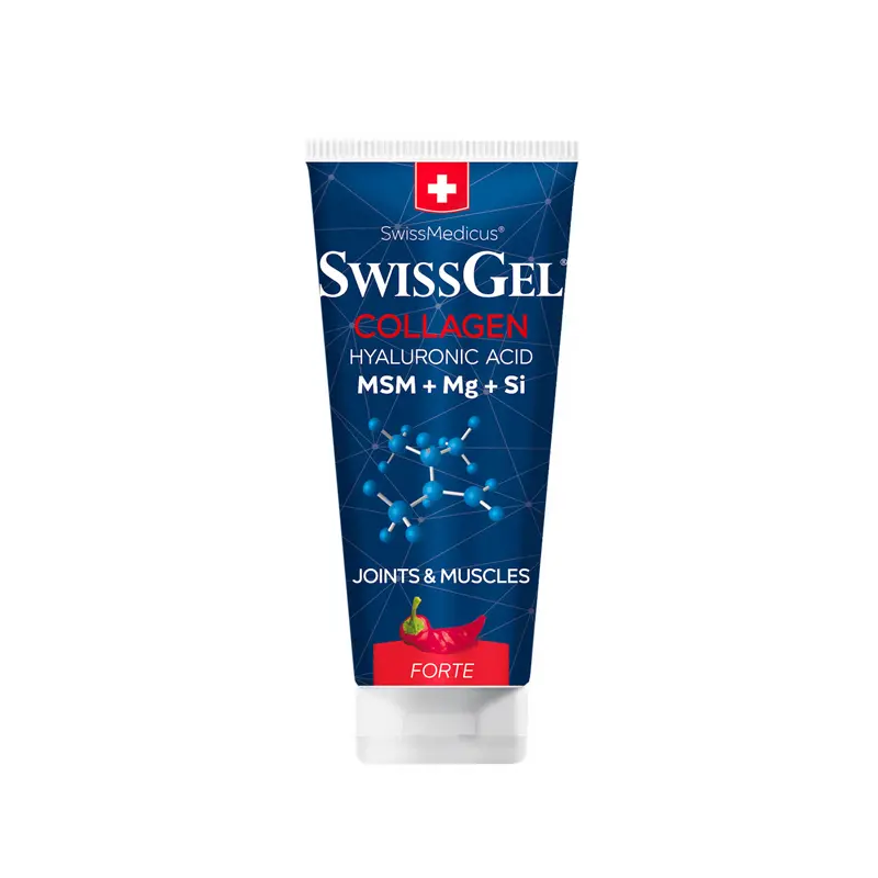 Swiss Medicus Swiss Gel Collagen Forte, θερμαντική κρέμα με Kολλαγόνο, Yαλουρονικό, MSM, Μαγνήσιο & Πυρίτιο, 200ml