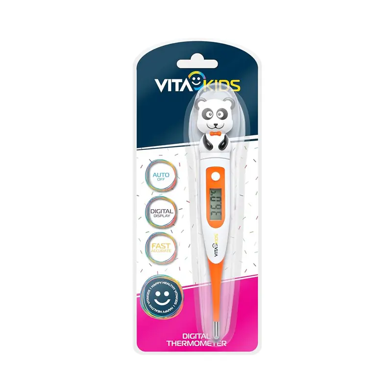 Vitakids Digital Thermometer Orange Panda, Ψηφιακό Θερμόμετρο για Όλη την Οικογένεια Πορτοκαλί Πάντα, 1 τεμάχιο