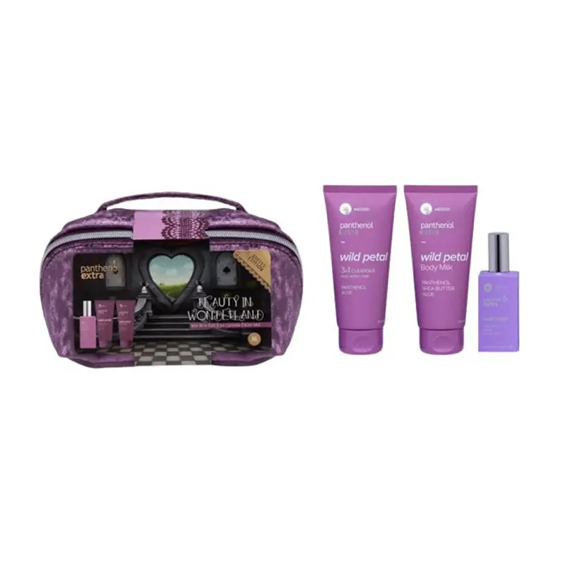 Panthenol Extra Beauty in Wonderland Wild Petal, Eau de Toilette 50ml & 3in1 cleanser 100ml & Body Milk 100ml