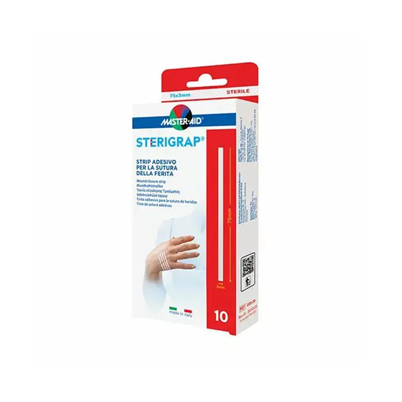 Master Aid Sterigrap 3mmx75mm, Ταινία σύγκλισης τραυμάτων, 10 τεμάχια