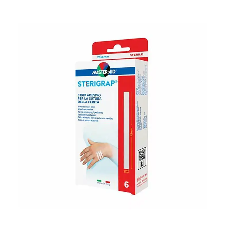 Master Aid Sterigrap 6mmx75mm, Ταινία σύγκλισης τραυμάτων, 6 τεμάχια