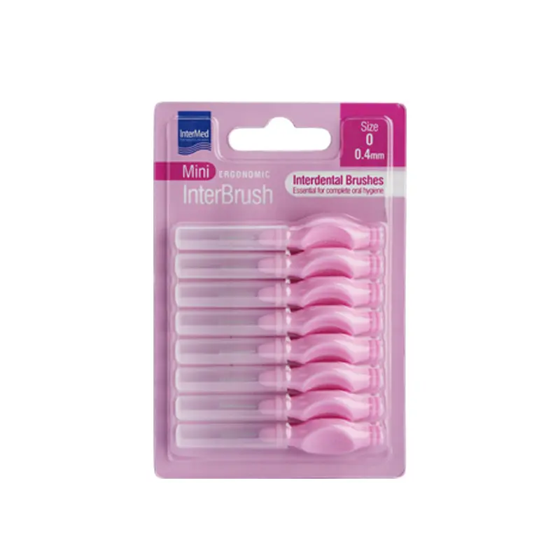 Ergonomic InterBrush Mini 0,40 Ροζ, Μεσοδόντια βουρτσάκια για ολοκληρωμένο καθαρισμό της στοματικής κοιλότητας, 8 τεμάχια