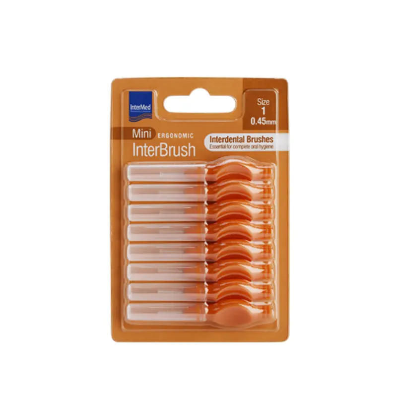 Ergonomic InterBrush Mini 0,45 Πορτοκαλί, Μεσοδόντια βουρτσάκια για ολοκληρωμένο καθαρισμό της στοματικής κοιλότητας, 8 τεμάχια
