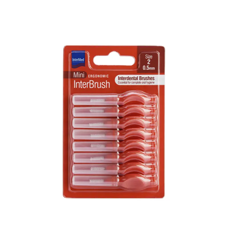 Ergonomic InterBrush Mini 0,5 Κόκκινο, Μεσοδόντια βουρτσάκια για ολοκληρωμένο καθαρισμό της στοματικής κοιλότητας, 8 τεμάχια