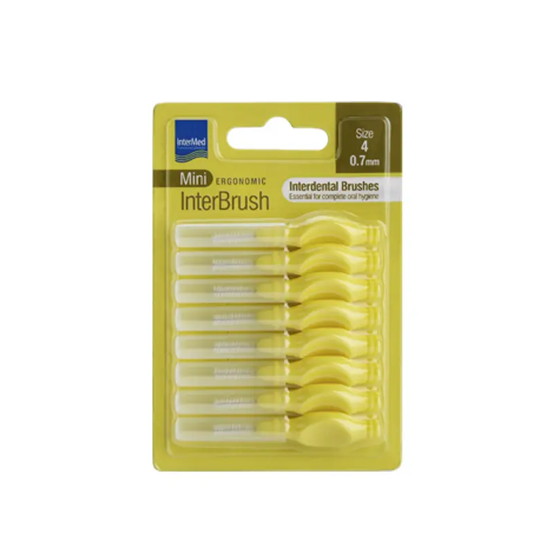 Ergonomic InterBrush Mini 0,7 Κίτρινο, Μεσοδόντια βουρτσάκια για ολοκληρωμένο καθαρισμό της στοματικής κοιλότητας, 8 τεμάχια
