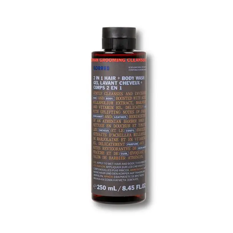 Korres Athenian Grooming Ανδρικό Σαμπουάν + Αφρόλουτρο 2 σε 1, 250ml