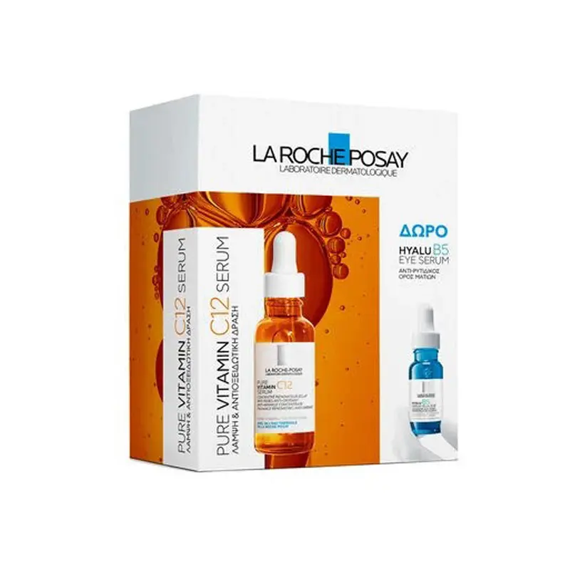 La Roche Posay Pure Vitamin C12 Serum Aντιοξειδωτικός Αντιρυτιδικός Ορός με Βιταμίνη C, 30ml & ΔΩΡΟ HYALU B5 Eye Serum, 5ml