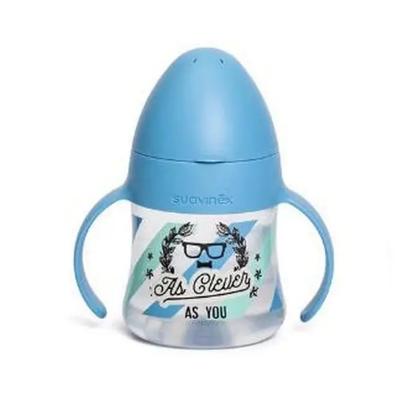 Suavinex First, Πρώτο μπουκάλι με λαβές για 4+ μηνών, Blue, 150ml