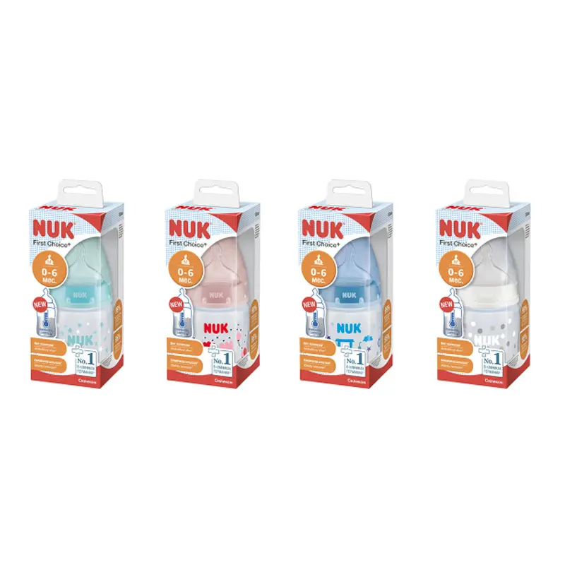 Nuk Μπιμπερό Πλαστικό First Choice+, Temp Control, με θηλή Σιλικόνης 0-6 μηνών, 150ml