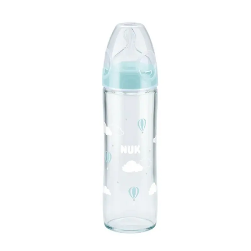 Nuk New Classic Μπιμπερό Γυάλινο, με θηλή Σιλικόνης 0-6 μηνών, 240ml