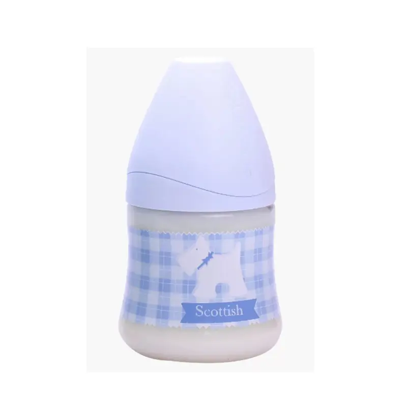 Suavinex Scottish, Πλαστικό Μπιμπερό με Θηλή Σιλικόνης, 0-6 μηνών, Μπλε, 150ml