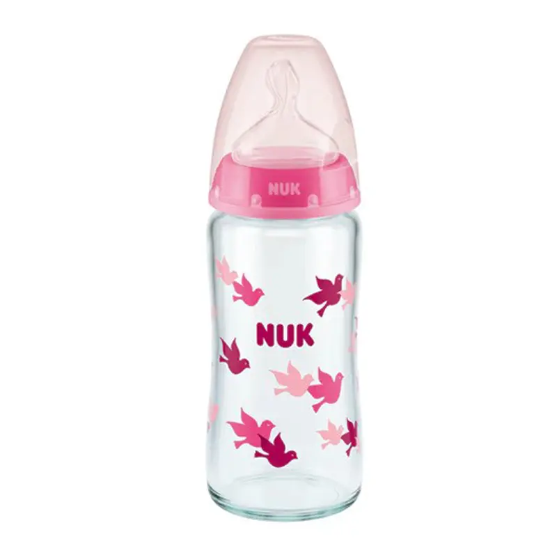Nuk Μπιμπερό Γυάλινο First Choice+, Temp Control, με θηλή Σιλικόνης 0-6 μηνών, 240ml