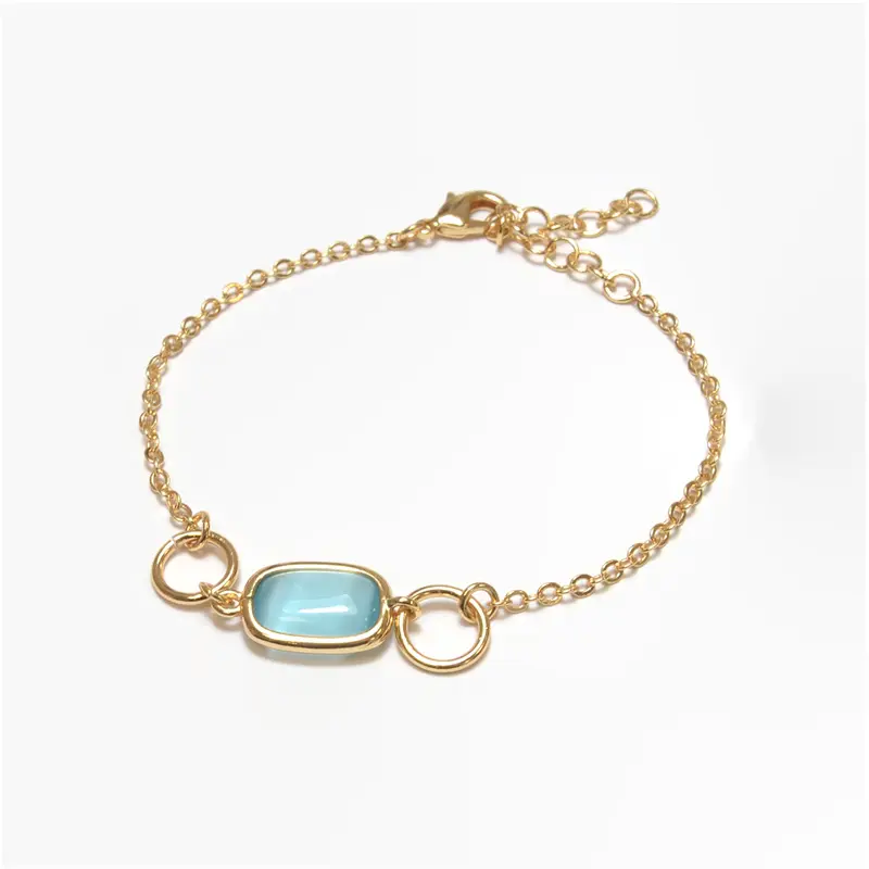 Farma Bijoux BE2GQ11 Υποαλλεργικό Βραχιόλι με Χάντρα Τιρκουάζ Χαλαζία, 1 τεμάχιο