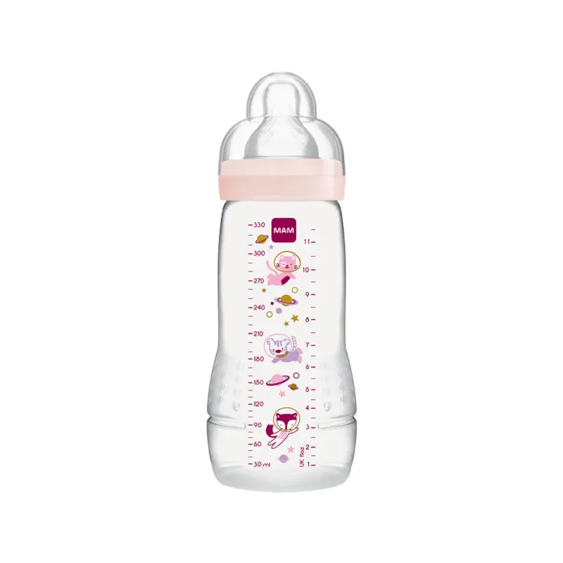 Mam Μπιμπερό Πλαστικό Easy Active Baby Bottle, 4+ μηνών, Ροζ, 330ml
