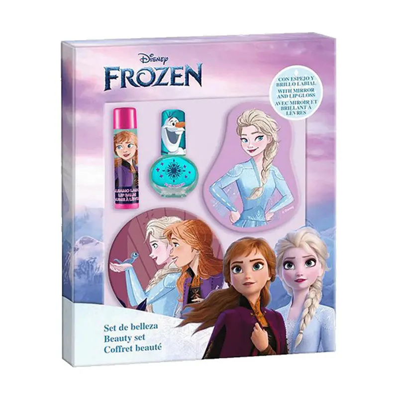 Lorenay Disney Frozen Beauty Set, Lip Gloss,10gr + Lip Balm, 3,5gr +Nail Polish, 4ml + Mirror