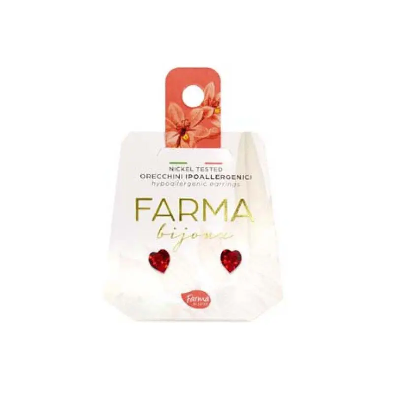 Farma Bijoux for Kids BE 30C13, Υποαλλεργικά Σκουλαρίκια Καρδιές Κόκκινες 5mm, 1 ζευγάρι