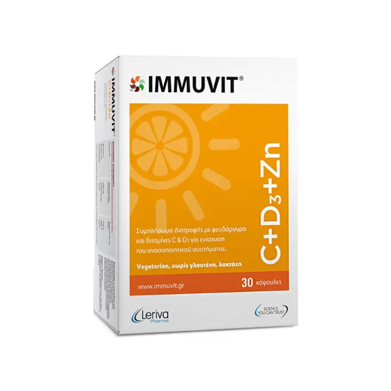Immuvit C+D+Zn, για την τόνωση της φυσικής άµυνας του οργανισµού , 30 κάψουλες