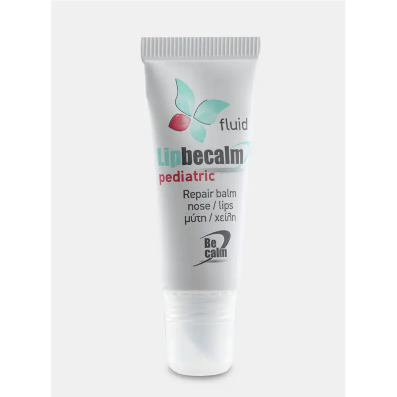 Lipbecalm Pediatric Fluid, Επανορθωτικό βάλσαμο που ανακουφίζει βρεφάκια και παιδιά από τα σκασμένα, ξηρά και ευαίσθητα χείλη και τις ταλαιπωρημένες μυτούλες, 10ml