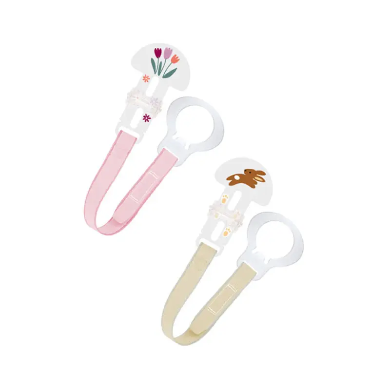 MAM Clip Set, Μαλακή Κορδέλα Στήριξης Πιπίλας, Ροζ, 2 τεμάχια