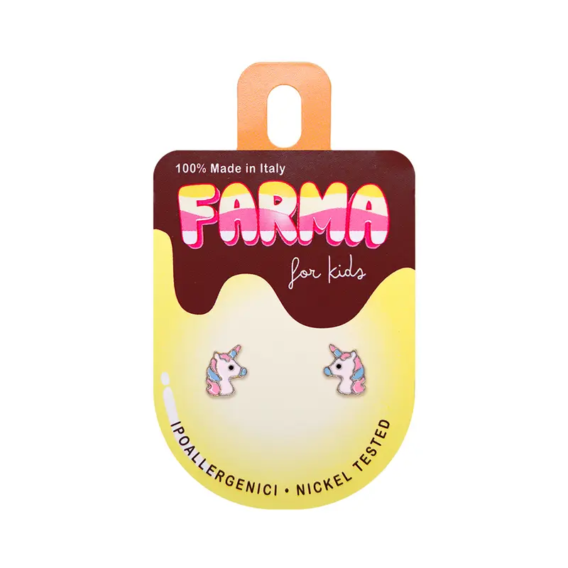 Farma Bijoux for Kids SA 619, Υποαλλεργικά Σκουλαρίκια Μονόκεροι 8mm, 1 ζευγάρι