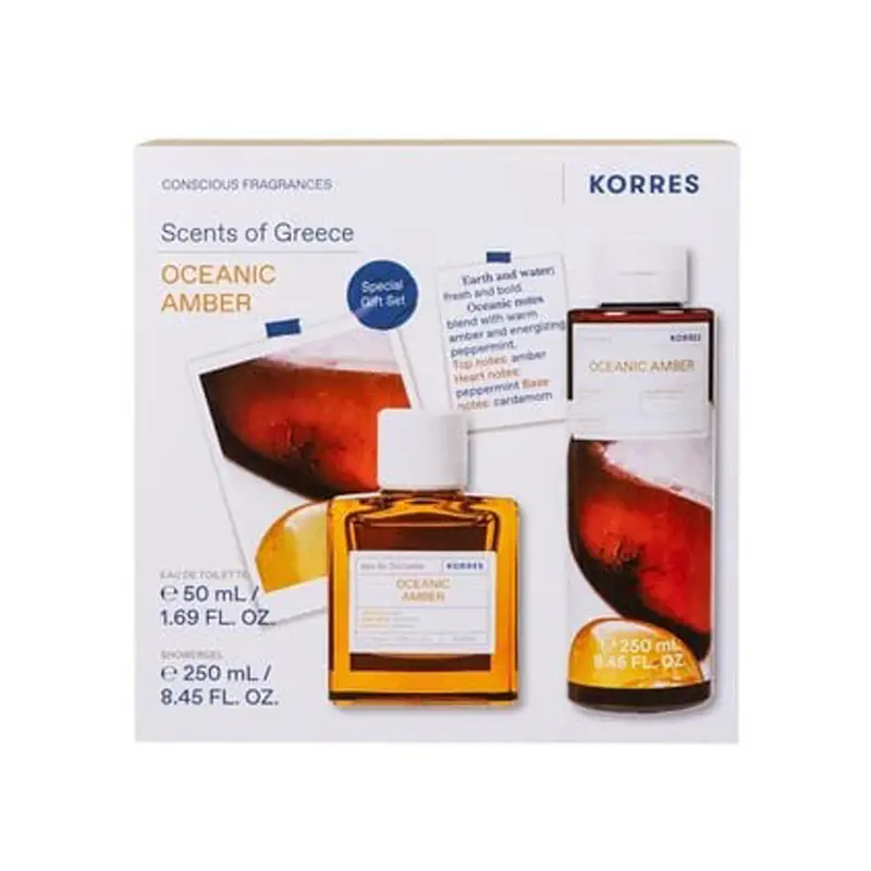Korres Scents of Greece, Fragrance Set Oceanic Amber, Eau de Toilette 50ml & Shower Gel 250ml