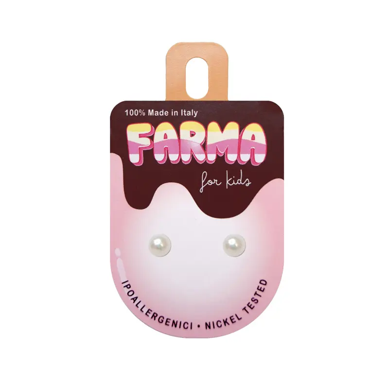 Farma Bijoux for Kids BEP3C50, Υποαλλεργικά Σκουλαρίκια Πέρλες Λευκές 3mm, 1 ζευγάρι