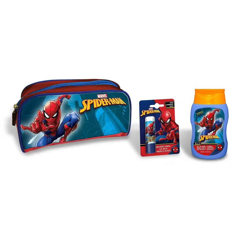 Lorenay Marvel Spiderman Gift Set, Παιδικό Νεσεσέρ με Σαμπουάν & Αφρόλουτρο, 200ml & Lip Balm, 4g