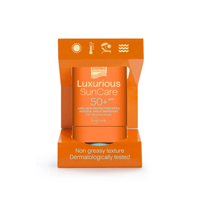 Luxurious Suncare Stick spf50+, Στικ πολύ υψηλής αντηλιακής προστασίας για τις ευαίσθητες ζώνες, 16gr