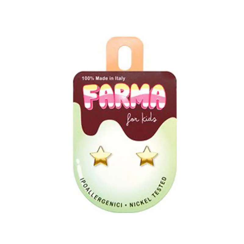 Farma Bijoux for Kids G 987, Υποαλλεργικά Σκουλαρίκια Αστεράκια Χρυσά, 1 ζευγάρι