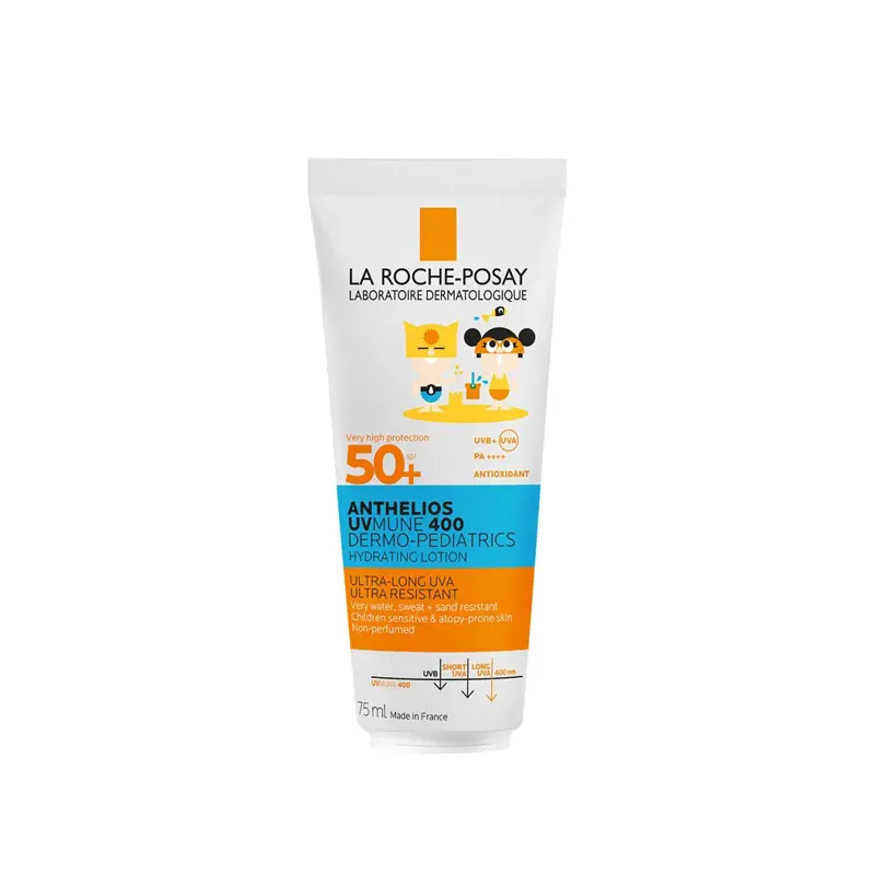 La Roche-Posay Anthelios UVMUNE 400 Dermo-Pediatrics Hydrating Lotion SPF 50+, Αντηλιακό γαλάκτωμα για ευαίσθητο παιδικό δέρμα & με τάση ατοπίας, 75ml
