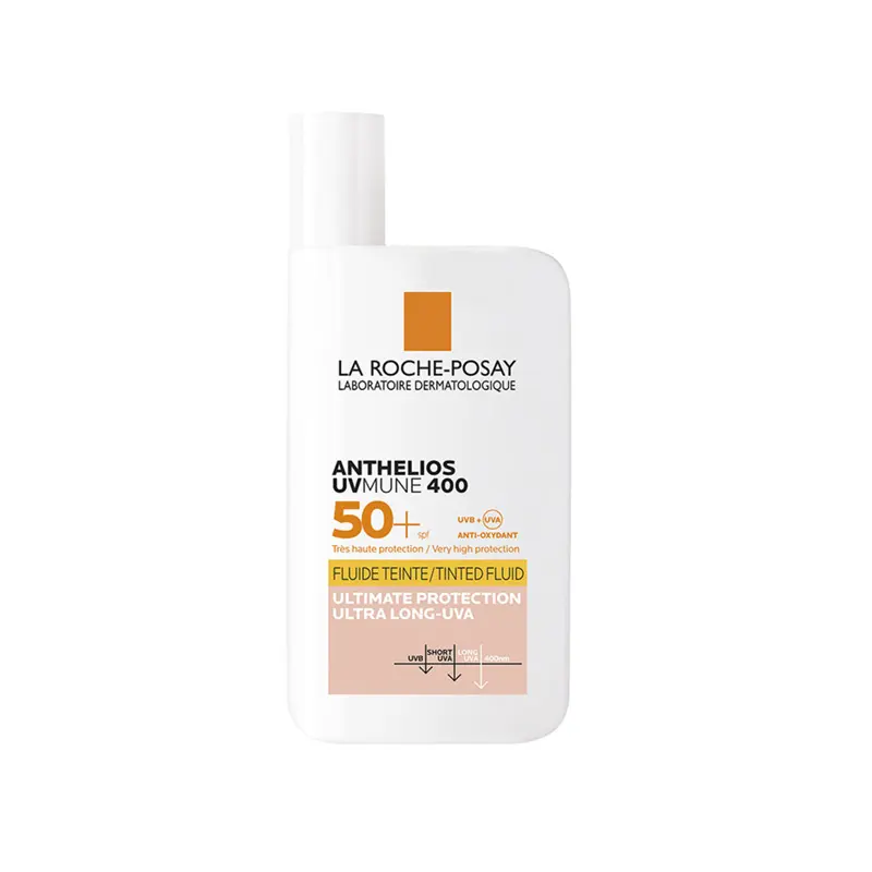 La Roche-Posay Anthelios Uvmune 400 spf50+ Invisible Fluid, Aντηλιακό Γαλάκτωμα Προσώπου για υψηλή προστασία με χρώμα, 50ml