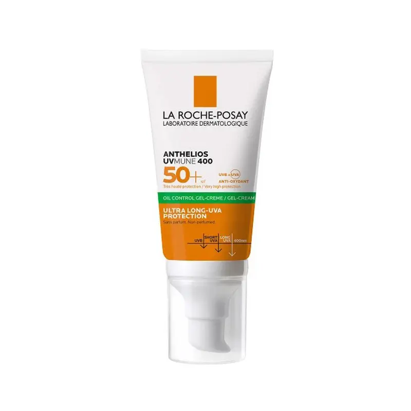 La Roche-Posay Anthelios UVMUNE 400 Oil Control Gel Cream SPF50+, Αντηλιακή Κρέμα Προσώπου για Ματ Αποτέλεσμα Με Χρώμα, 50ml