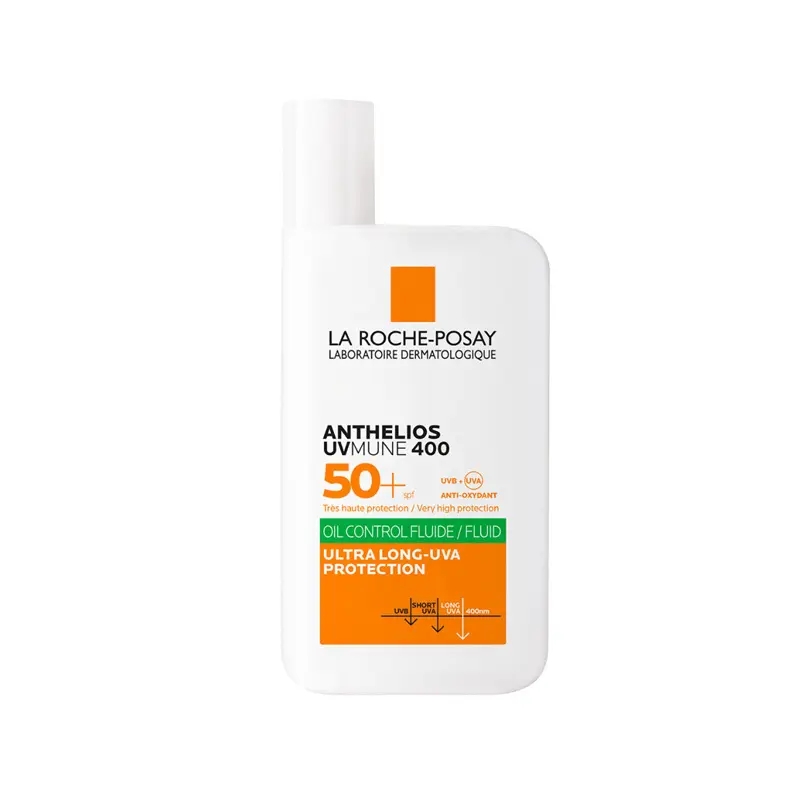 La Roche-Posay Anthelios UVMUNE 400 Oil Control Fluid SPF50+, Αντηλιακό προσώπου  κατά της βαθιάς κυτταρικής βλάβης για το λιπαρό δέρμα, 50ml